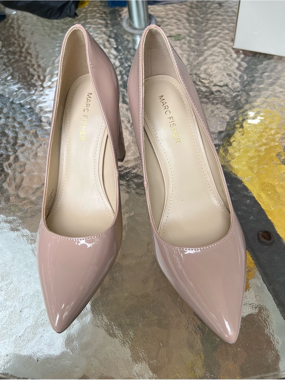 Marc Fisher Blush Patent Leather Pointed-Toe Pumps